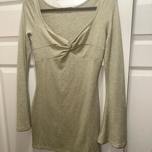 SHEIN green mini dress with flare sleeve